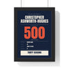Personalised Football Milestone Print - framed navy 500 appearances print