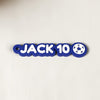 Personalised Football Keyring - close-up of the raised lettering