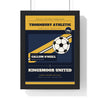 Personalised Football Programme Print - framed navy and gold version
