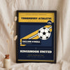 Personalised Football Programme Print - navy and gold cup final programme version