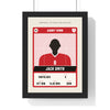 Personalised Football Sticker Print - framed red and white retro football sticker print for Jack Smith