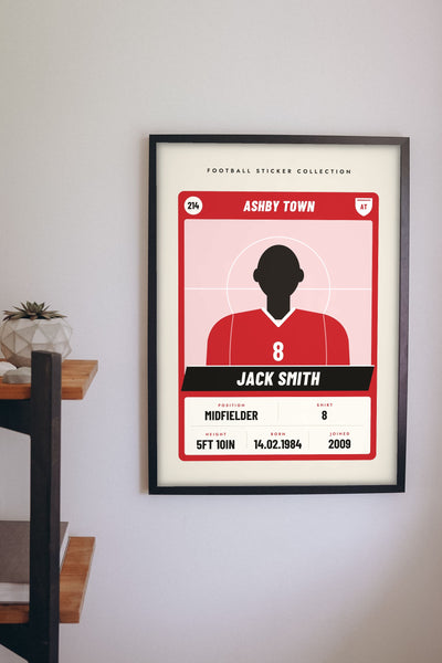 Personalised Football Sticker Print - on the bedroom wall