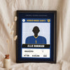 Personalised Football Sticker Print - dark blue and gold junior goalkeeper version