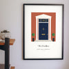 Personalised Front Door Print - on the hallway wall
