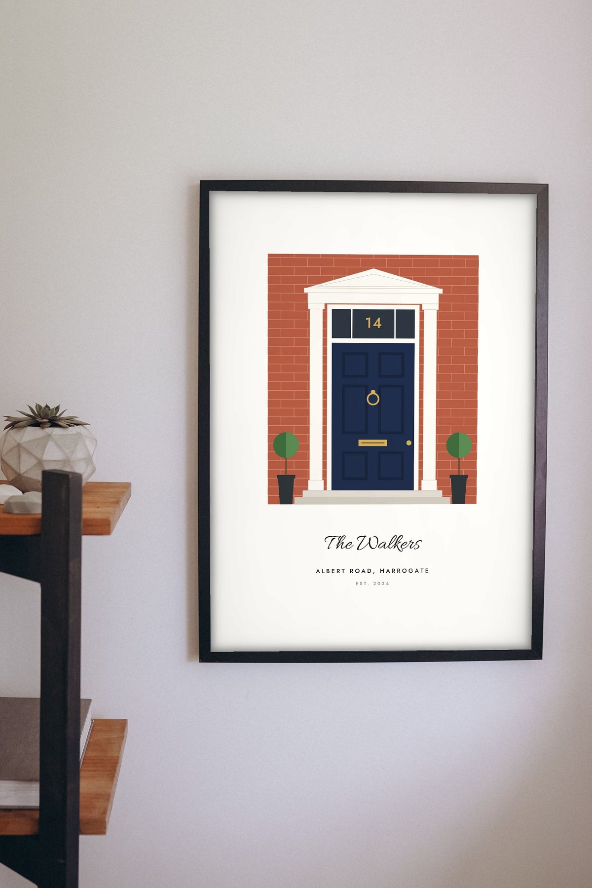 Personalised Front Door Print - on the hallway wall