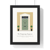 Personalised Front Door Print - framed sage panelled door on yellow brick