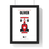 Personalised Future World Champion Print - framed red race car print for Oliver