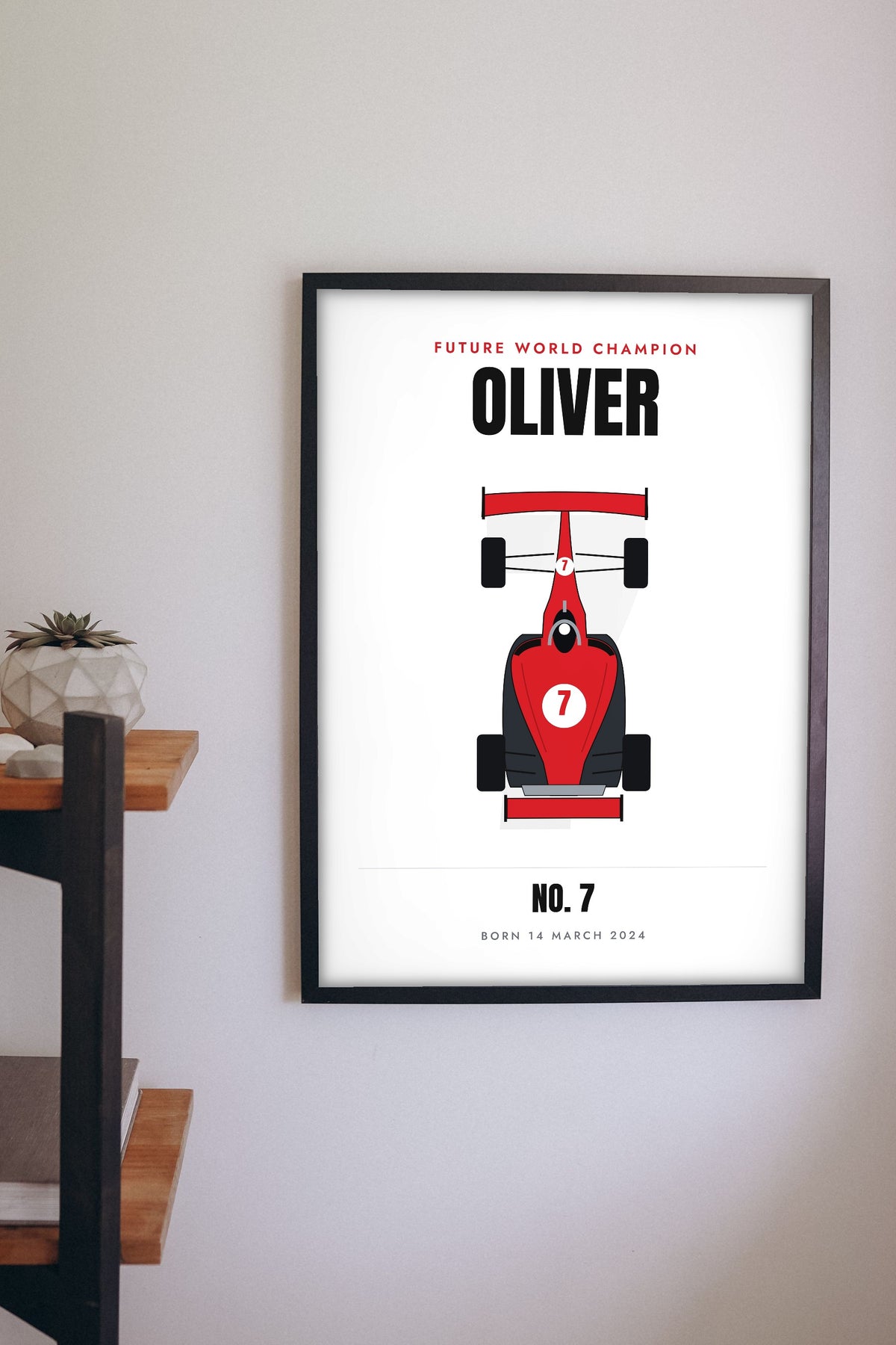 Personalised Future World Champion Print - on a bedroom wall