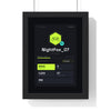 Personalised Gamer Profile Card Print - framed black and neon lime player card