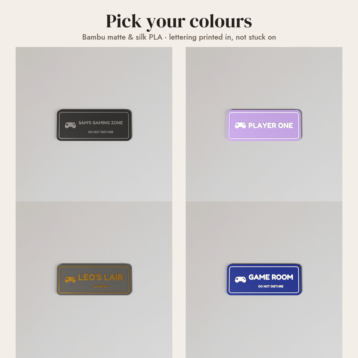 Personalised Gaming Room Door Sign - colour options