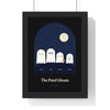 Personalised Ghost Family Print - framed black and navy ghost family