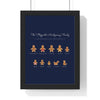 Personalised Gingerbread Family Print - framed navy version for a big family