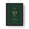 Personalised Golden Wedding Anniversary Print - classic, dark