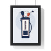 Personalised Golf Bag Print - framed white and navy golf bag print with Thompson down the front