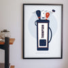 Personalised Golf Bag Print - golf bag print on the study wall