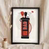 Personalised Golf Bag Print - black and red golf bag print for Dad