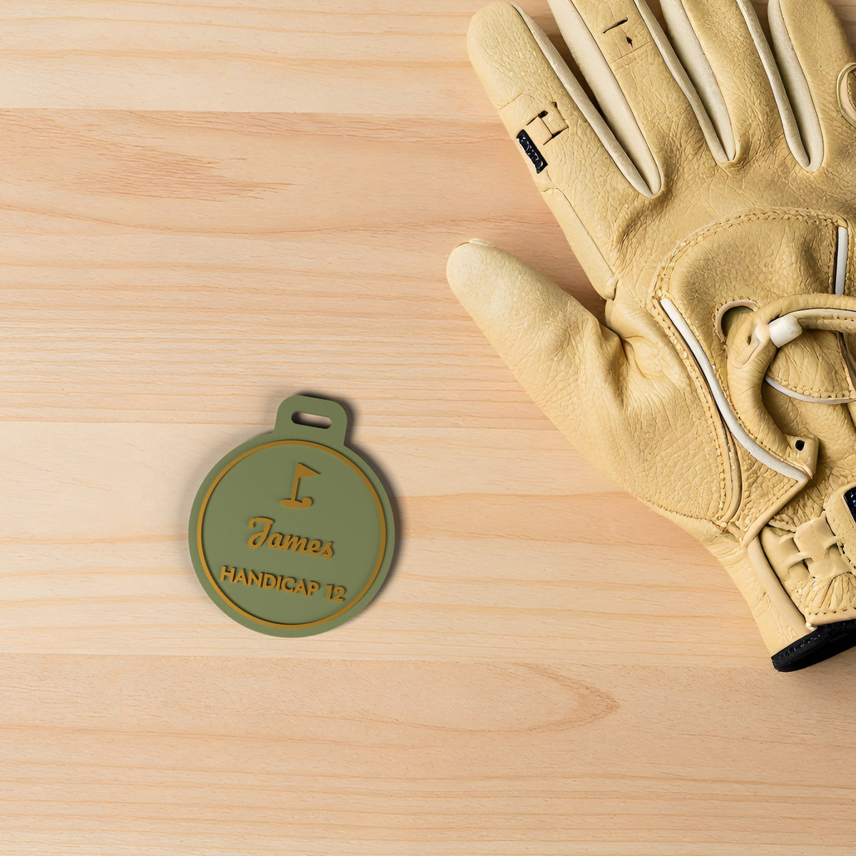 Personalised Golf Bag Tag - shown at real size