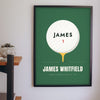 Personalised Golf Ball Print - golf ball print on the study wall