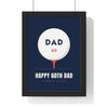 Personalised Golf Ball Print - framed navy golf ball print with a DAD monogram