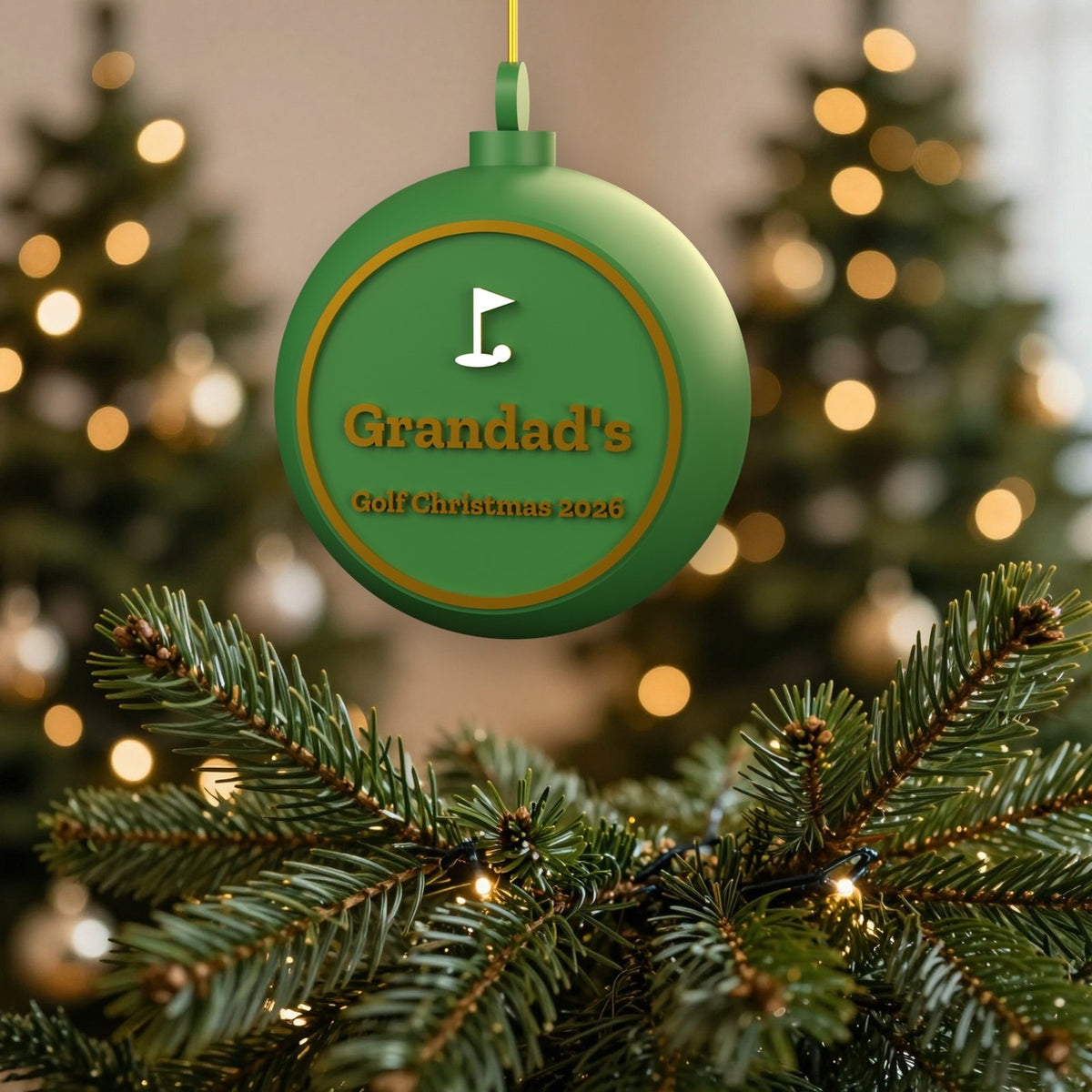 Personalised Golf Christmas Bauble - personalised golf christmas bauble on the Christmas tree