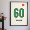 Personalised Golf Birthday Print - 60th golf birthday print on the study wall