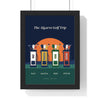 Personalised Golf Buddies Print - framed navy golf trip version