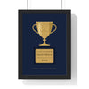 Personalised Golf Club Champion Print - framed gold on navy golf club champion trophy print for David Robinson