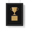 Personalised Golf Club Champion Print - framed gold on black seniors matchplay champion version