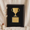 Personalised Golf Club Champion Print - gold on black seniors matchplay champion version