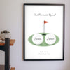 Personalised Golf Couple Print - golf couple print on the living room wall