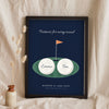 Personalised Golf Couple Print - navy version, Partners for every round