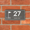 Personalised Golf House Sign - personalised golf house number sign, close-up