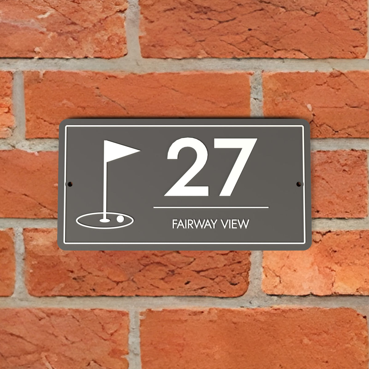 Personalised Golf House Sign - personalised golf house number sign, close-up