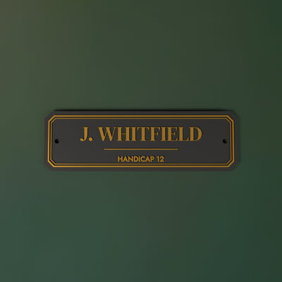 Personalised Golf Locker Sign - personalised golf locker name plate, close-up