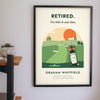 Personalised Golf Retirement Print - golf retirement print on the study wall