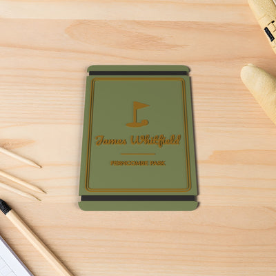Personalised Golf Scorecard Holder - personalised golf scorecard holder, close-up