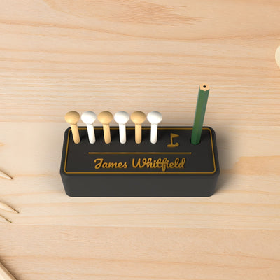 Personalised Golf Tee Holder - personalised golf tee holder, close-up