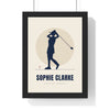 Personalised Golfer Print - framed cream and navy female golfer print