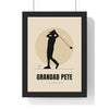 Personalised Golfer Print - framed sand and black golfer print for Grandad