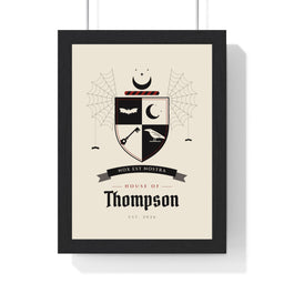 Personalised Gothic Family Crest Print - framed gothic family crest print for House of Thompson