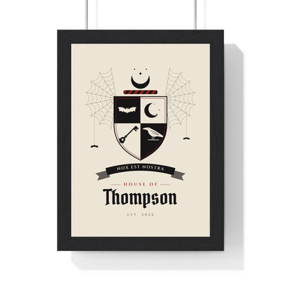 Personalised Gothic Family Crest Print - framed gothic family crest print for House of Thompson
