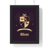 Personalised Gothic Family Crest Print - framed plum and gold House of Wilson version