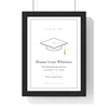 Personalised Graduation Print - framed white and navy graduation print for a Leeds biomedical science graduate