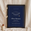 Personalised Graduation Print - navy and gold Exeter history graduation version