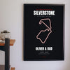 Personalised Grand Prix Circuit Print - on the living room wall