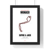 Personalised Grand Prix Circuit Print - framed white Monaco version