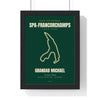 Personalised Grand Prix Circuit Print - framed racing green Spa version
