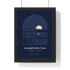 Personalised Grandad's Fishing Spot Print - framed dusk Grandad Mick's Swim version