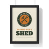 Personalised Grandad's Shed Print - framed stone Grandad Mick's Shed workshop badge print