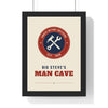 Personalised Grandad's Shed Print - cream and red Man Cave version